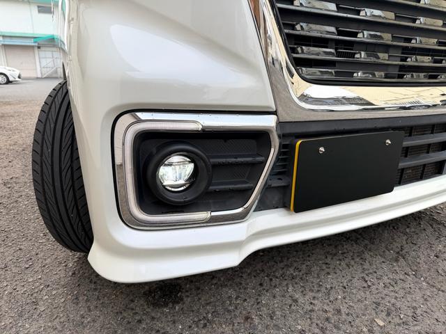 スペーシアカスタム ハイブリッドXS 8インチBluetoothナビ フルセグTV 車高調 社外ホイール 両側パワースライドドアナビ HID ETC、シートヒーター スマートキー 前後ドライブレコーダー デュアルセンサーブレーキサポート(12枚目)