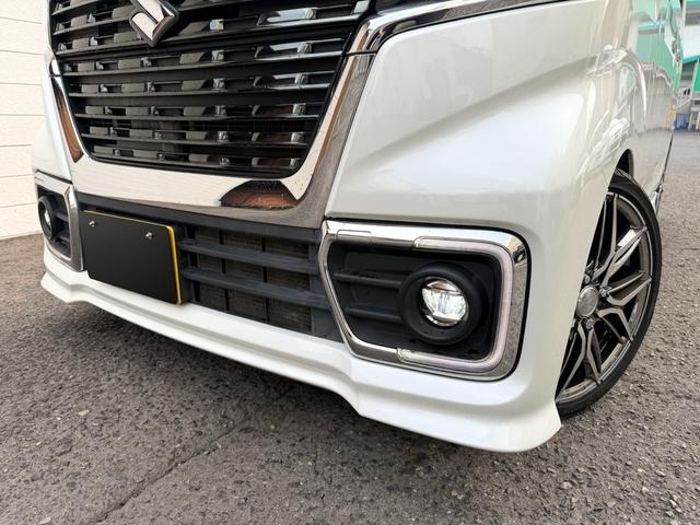 スペーシアカスタム ハイブリッドXS 8インチBluetoothナビ フルセグTV 車高調 社外ホイール 両側パワースライドドアナビ HID ETC、シートヒーター スマートキー 前後ドライブレコーダー デュアルセンサーブレーキサポート(13枚目)