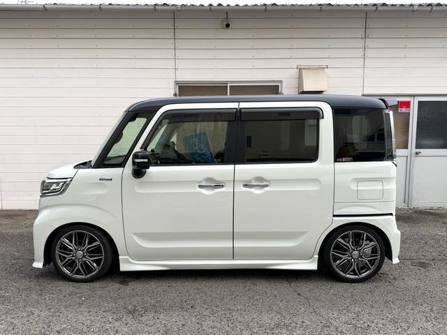 スペーシアカスタム ハイブリッドXS 8インチBluetoothナビ フルセグTV 車高調 社外ホイール 両側パワースライドドアナビ HID ETC、シートヒーター スマートキー 前後ドライブレコーダー デュアルセンサーブレーキサポート(15枚目)