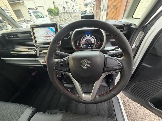 スペーシアカスタム ハイブリッドXS 8インチBluetoothナビ フルセグTV 車高調 社外ホイール 両側パワースライドドアナビ HID ETC、シートヒーター スマートキー 前後ドライブレコーダー デュアルセンサーブレーキサポート(27枚目)