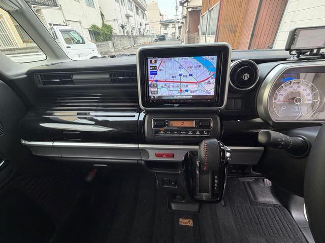 スペーシアカスタム ハイブリッドXS 8インチBluetoothナビ フルセグTV 車高調 社外ホイール 両側パワースライドドアナビ HID ETC、シートヒーター スマートキー 前後ドライブレコーダー デュアルセンサーブレーキサポート(34枚目)