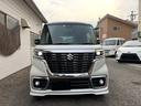 スペーシアカスタム ハイブリッドXS 8インチBluetoothナビ フルセグTV 車高調 社外ホイール 両側パワースライドドアナビ HID ETC、シートヒーター スマートキー 前後ドライブレコーダー デュアルセンサーブレーキサポート(8枚目)