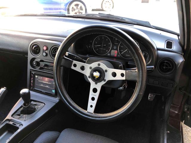 ユーノスロードスター Ｓスペシャル　５ＭＴ　テイン車高調　ハードトップ　モモステアリング　１５インチアルミホイール　オーバーフェンダー　ＣＤ　Ｂｌｕｅｔｏｏｔｈ　替つや消しブラック塗装　エアコン（8枚目）