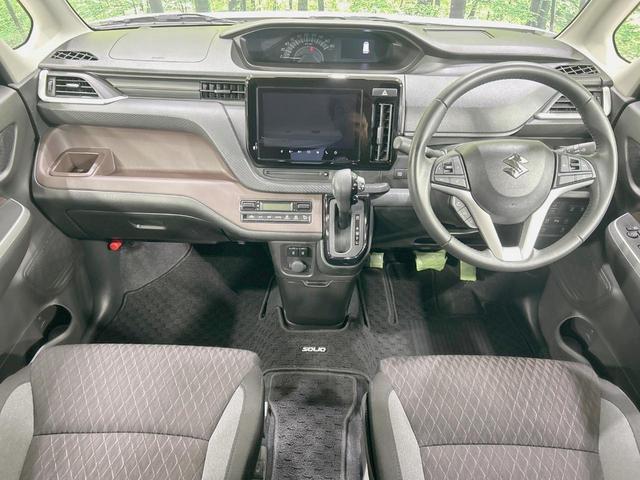 ソリオバンディット ハイブリッドＭＶ　両側電動ドア　純正９型ナビ　全周囲カメラ　衝突軽減　レーダークルーズ　禁煙車　ハーフレザーシート　コーナーセンサー　スマートキー　ＬＥＤヘッド　ビルトインＥＴＣ　前席シートヒーター　レーンアシスト（2枚目）