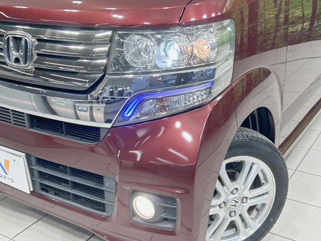 N-BOXカスタム G・Lパッケージ 電動スライドドア SDナビ バックカメラ 禁煙車 スマートキー HIDヘッド ETC オートライト オートエアコン 純正14インチアルミ CD DVD再生 フルセグ(12枚目)