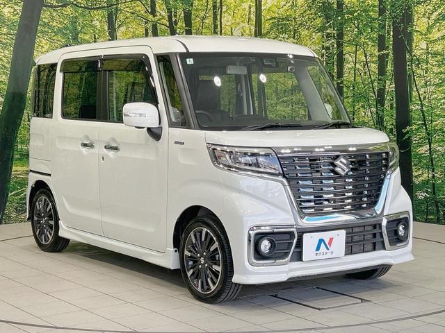 スペーシアカスタム ハイブリッドＸＳ　両側電動ドア　全周囲カメラ　衝突軽減　禁煙車　ＳＤナビ　ハーフレザーシート　シートヒーター　ドラレコ　コーナーセンサー　スマートキー　ＬＥＤヘッド　ＥＴＣ　純正１５インチアルミ　車線逸脱警報（16枚目）