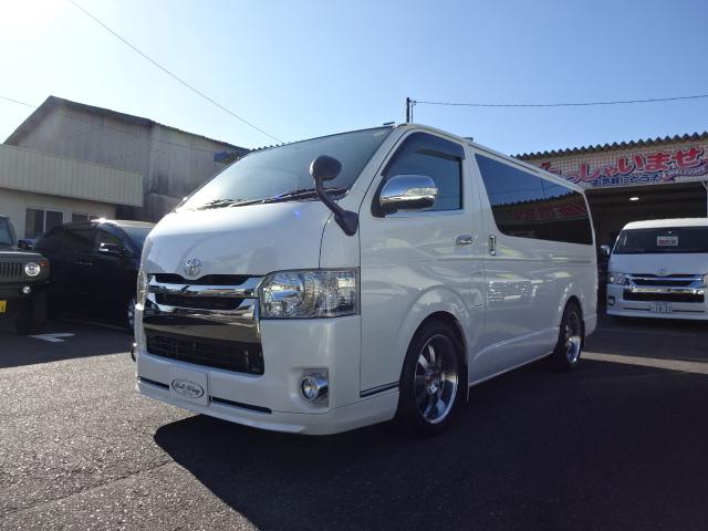 ハイエースバン スーパーＧＬ　ダークプライム　・エアロ・両側パワスラ・純正ナビ・フリップダウンモニター・Ｂカメラ・フルセグＴＶ・ＬＥＤヘッド＋フォグ・ミラー型ドラレコ前後２カメラ・ナビ連動ビルトインＥＴＣ・ファブレスアルミ１８インチ（ＪＷＬ－Ｔ）（3枚目）