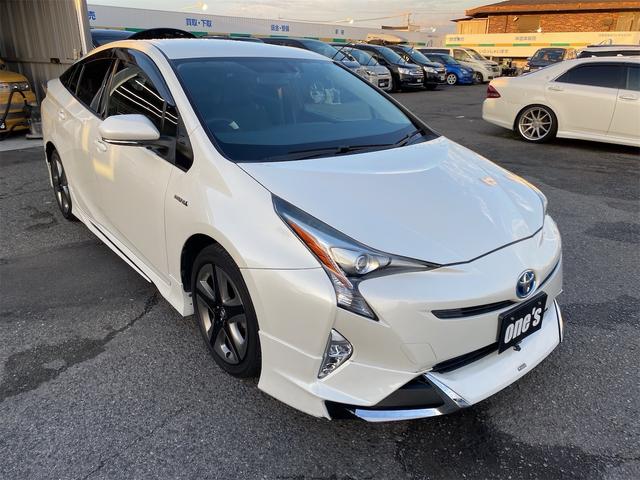 プリウス A エアロパーツ ツーリング仕様 合皮シート シートヒーター 純正17アルミ後期用ホイルカバー 9インチナビ 全国対応12ヶ月保証(6枚目)