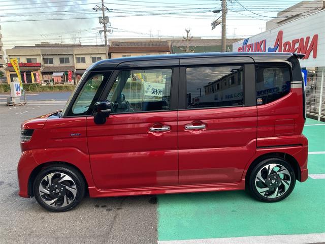 スペーシアカスタム ハイブリッドＸＳターボ　ハイブリッド　ターボ　衝突被害軽減ブレーキ　ＬＥＤヘッドランプ　フォグランプ　後席両側電動スライドドア　パドルシフト　電動パーキングブレーキ　フェニックスレッドパール　ブラック２トーン（10枚目）