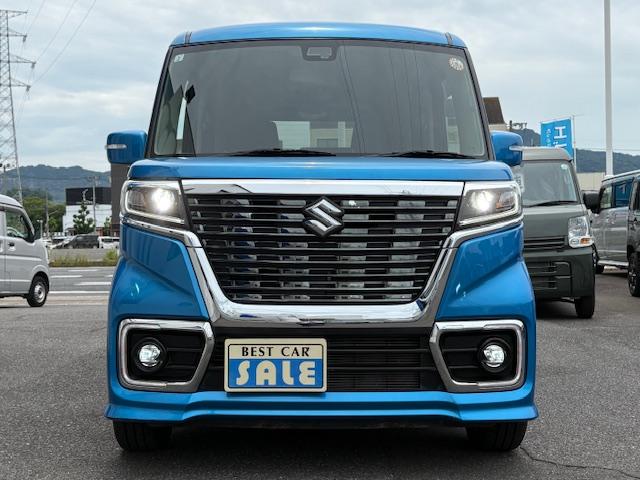スペーシアカスタム ハイブリッドＸＳターボ　ワンオーナー車　ＣＤチューナー　両側パワースライドドア　シートヒーター　ＬＥＤへットライト　スマートキー　アイドリングストップ　オートエアコン　クリアランスソナー（2枚目）