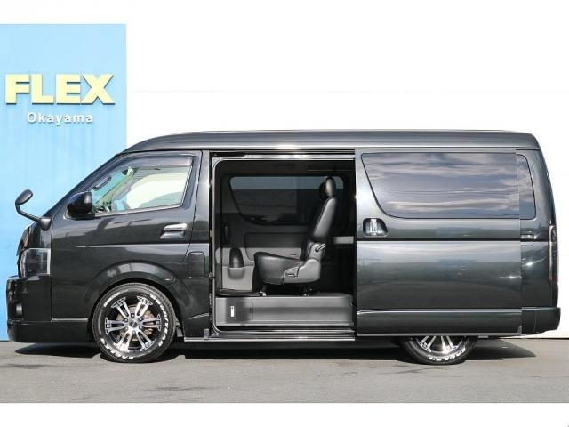 ハイエースバン ロングスーパーGL H25年式 3型 ディーゼル2WD 2インチローダウン スポイラー バッドフェイスボンネット LEDテールランプ 7インチナビ 後席モニター ETC スピーカー増設 レーダー ドラレコ ベッドキット(7枚目)