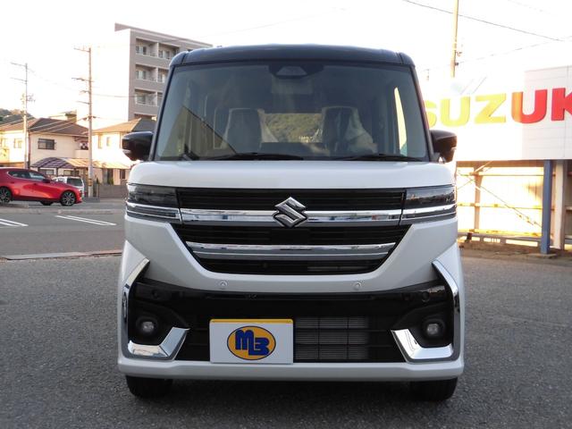 スペーシアカスタム ハイブリッドXSターボ ハイブリッドXSターボ(4名) 【届出済未使用車】全方位カメラ付純正ナビ&フルセグTV スズキコネクト対応車 電子パーキング ステアリングヒーター シートヒーター 両側電動スライドドア スマートキー(2枚目)