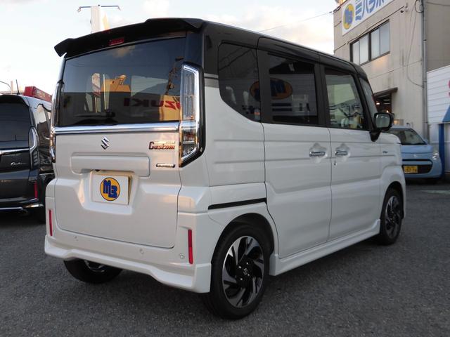 スペーシアカスタム ハイブリッドXSターボ ハイブリッドXSターボ(4名) 【届出済未使用車】全方位カメラ付純正ナビ&フルセグTV スズキコネクト対応車 電子パーキング ステアリングヒーター シートヒーター 両側電動スライドドア スマートキー(5枚目)