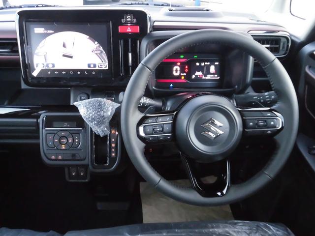 スペーシアカスタム ハイブリッドXSターボ ハイブリッドXSターボ(4名) 【届出済未使用車】全方位カメラ付純正ナビ&フルセグTV スズキコネクト対応車 電子パーキング ステアリングヒーター シートヒーター 両側電動スライドドア スマートキー(9枚目)