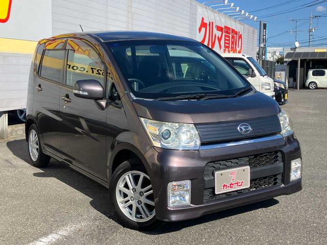 ムーヴ カスタム　Ｘ　エアコン　パワーステアリング　パワーウインドウ　運転席エアバッグ　助手席エアバッグ　ＡＢＳ　スマートキー　電動格納ミラー　ＨＩＤ　ＥＴＣ　１４インチアルミ　ＨＤＤナビ　フルセグ　ＣＤ　ＤＶＤ再生（3枚目）