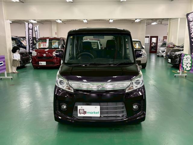 スペーシアカスタム TS ユーザー下取り車 インタークーラーターボ 社外ナビ 両側パワースライドドア アイドリングストップ オートエアコン ベンチシート ABS HID プッシュスタート スマートキー 盗難警報装置 ETC付き(8枚目)