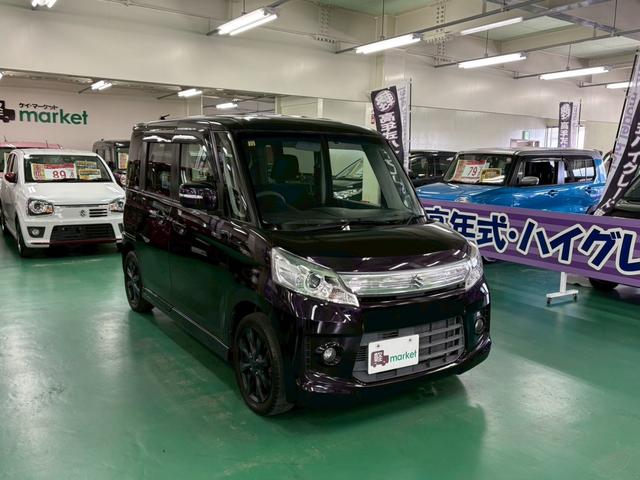 スペーシアカスタム TS ユーザー下取り車 インタークーラーターボ 社外ナビ 両側パワースライドドア アイドリングストップ オートエアコン ベンチシート ABS HID プッシュスタート スマートキー 盗難警報装置 ETC付き(12枚目)