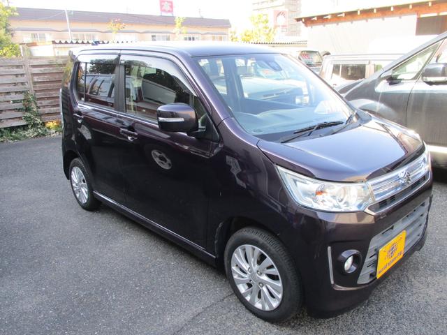 ワゴンＲスティングレー Ｘ　４ＷＤ／プッシュスタートエンジン／スマートキー／ベンチシート／アイドリングストップ／ナビ／ＴＶ／オートライト／電格ドアミラー／ハンドルスイッチ／シートヒーター／フロアマット／ドアバイザー／ＨＩＤ（5枚目）