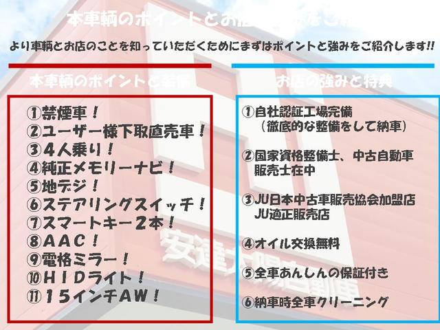 ｉＱ １００Ｇ　ユーザー様下取り直売車／４人乗り／純正メモリーナビ／地デジ／ステアリングスイッチ／スマートキー２本／ＡＡＣ／電格ミラー／ＨＩＤライト／１５インチＡＷ／禁煙車／（2枚目）