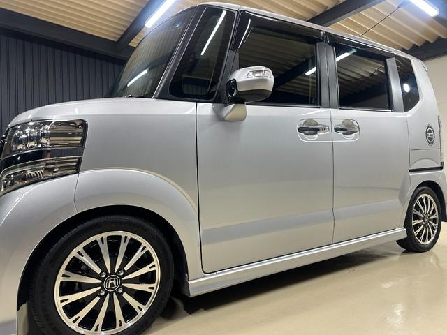 N-BOXカスタム G・ターボLパッケージ 1年保証 走行無制限 ミラー型ドライブレコーダー前後 メモリーナビ バックモニター ワンセグTV 両側パワースライドドア ハーフレザーシート パドルシフト クルコン HID ETC 純正アルミホイール(24枚目)