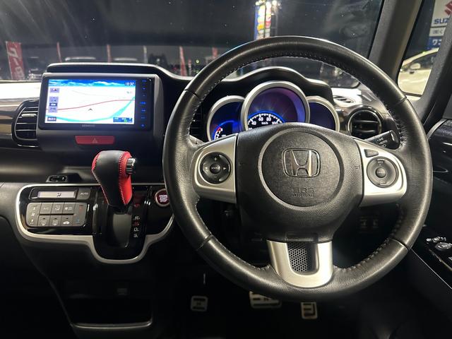 N-BOXカスタム G・ターボLパッケージ 1年保証 走行無制限 ミラー型ドライブレコーダー前後 メモリーナビ バックモニター ワンセグTV 両側パワースライドドア ハーフレザーシート パドルシフト クルコン HID ETC 純正アルミホイール(39枚目)