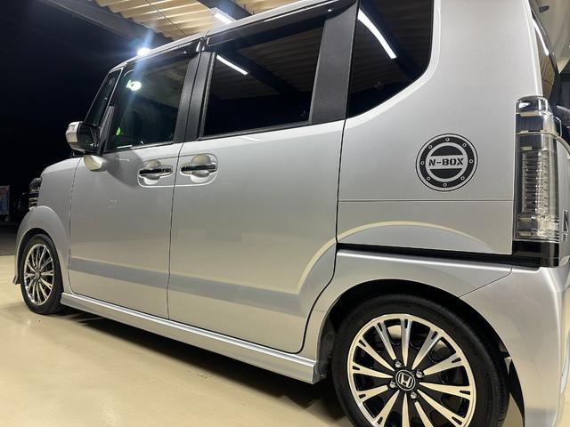 N-BOXカスタム G・ターボLパッケージ 1年保証 走行無制限 ミラー型ドライブレコーダー前後 メモリーナビ バックモニター ワンセグTV 両側パワースライドドア ハーフレザーシート パドルシフト クルコン HID ETC 純正アルミホイール(40枚目)