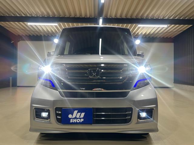 N-BOXカスタム G・ターボLパッケージ 1年保証 走行無制限 ミラー型ドライブレコーダー前後 メモリーナビ バックモニター ワンセグTV 両側パワースライドドア ハーフレザーシート パドルシフト クルコン HID ETC 純正アルミホイール(80枚目)