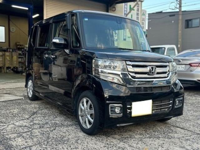 Ｎ－ＢＯＸカスタム Ｇ・ターボＬパッケージ　後期モデル　メモリーナビ　フルセグＴＶ　リアカメラ　スマートキー　ＨＩＤヘッドライト　衝突軽減ブレーキ　両側電動パワスラ　Ｂｌｕｅｔｏｏｔｈ　クルコン　ＥＴＣ（2枚目）