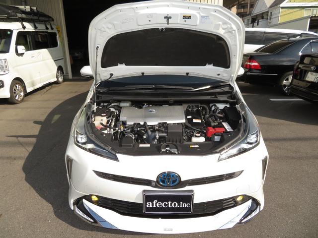 プリウス Sツーリングセレクション 純正9型SDナビ フルセグTV DVDビデオ CD録音 Bluetooth パノラミックビューモニター 合成皮革シート モデリスタアイコニックエアロ 外19インチアルミ セーフティセンス ドラレコ(28枚目)