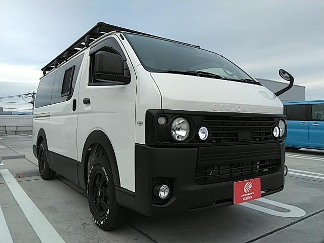 ハイエースバン DX GORDON MILLER V-01 4WD ディーゼル フロントフォグランプ ルーフラック サイドオーニング リアラダー スライドドア用網戸 リッタイラバーマット JHアルミ デジタルミラー(7枚目)