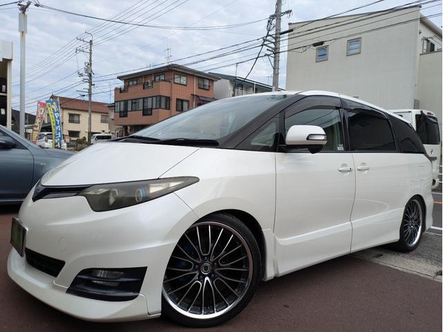 エスティマ 2.4アエラス Gエディション エアロ/車高調/9インチブルートゥース対応ナビ/Bカメラ/リアモニター/ETC/WORK20AW/左右電動ドア/レザー調シートカバー/モデリスタマフラー(6枚目)