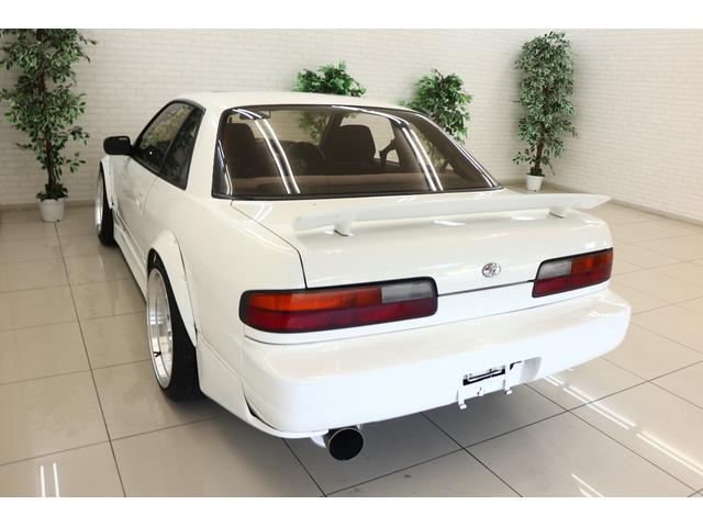 シルビア サンルーフ AT→MT要公認 ターボE/G載せ替え角目ライト 前置きインタークーラー サードエアクリ オーバーフェンダー 18インチアルミ 車高調 社外マフラー(4枚目)