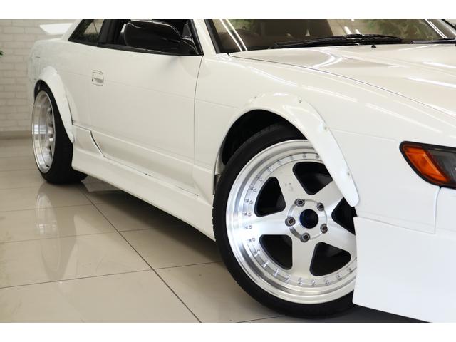 シルビア サンルーフ AT→MT要公認 ターボE/G載せ替え角目ライト 前置きインタークーラー サードエアクリ オーバーフェンダー 18インチアルミ 車高調 社外マフラー(6枚目)