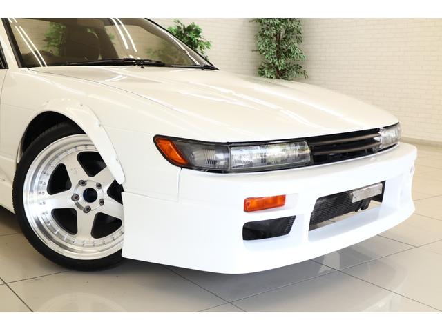 シルビア サンルーフ AT→MT要公認 ターボE/G載せ替え角目ライト 前置きインタークーラー サードエアクリ オーバーフェンダー 18インチアルミ 車高調 社外マフラー(23枚目)