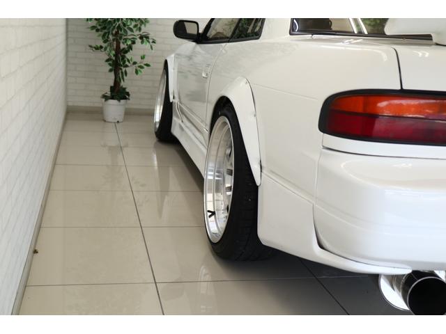 シルビア サンルーフ AT→MT要公認 ターボE/G載せ替え角目ライト 前置きインタークーラー サードエアクリ オーバーフェンダー 18インチアルミ 車高調 社外マフラー(46枚目)