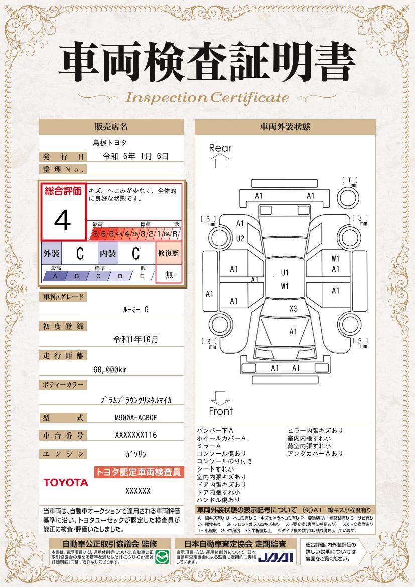 車両状態評価書