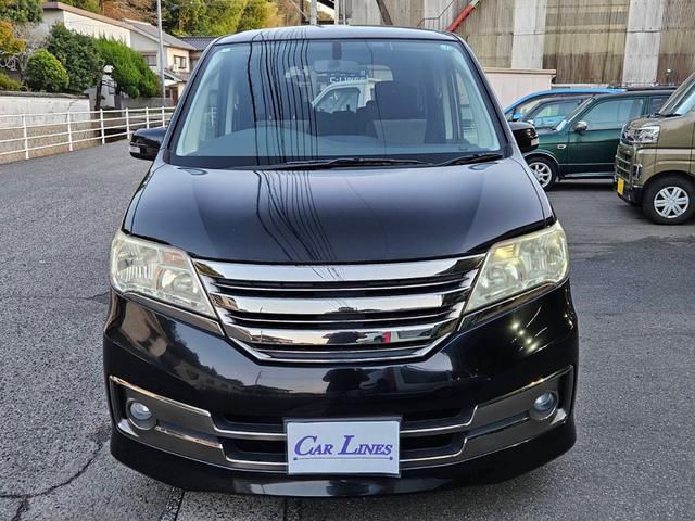 セレナ ライダー S-ハイブリッド 両側電動スライドドア付 タイヤ4本新品交換 社外ナビ フルセグTV CD DVD キーフリー2本 ETC タイミングチェーン 8人乗 純正アルミ HIDライト ルームクリーニング済(4枚目)