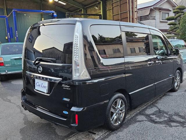 セレナ ライダー S-ハイブリッド 両側電動スライドドア付 タイヤ4本新品交換 社外ナビ フルセグTV CD DVD キーフリー2本 ETC タイミングチェーン 8人乗 純正アルミ HIDライト ルームクリーニング済(8枚目)