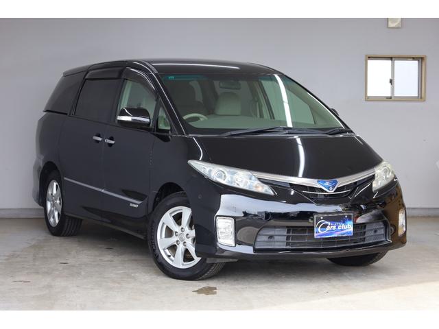 エスティマハイブリッド G 4WD ワンオーナー 両側電動スライドドア 純正8型HDDナビ Bカメラ 禁煙車 ダブルAAC パワーシート シートヒーター 純正17インチAW 脱着式デッキボード AC1500W オットマン ETC(2枚目)