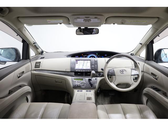 エスティマハイブリッド Gレザーパッケージ 4WD 大型サンルーフ 本革シート 両側電動スライドドア 電動床下格納機能 純正8型ナビ 純正後席モニター 純正17AW 脱着式デッキボード Wエアコン AC1500W オットマン レーダークルーズ(4枚目)