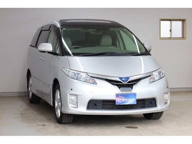 エスティマハイブリッド Gレザーパッケージ 4WD 大型サンルーフ 本革シート 両側電動スライドドア 電動床下格納機能 純正8型ナビ 純正後席モニター 純正17AW 脱着式デッキボード Wエアコン AC1500W オットマン レーダークルーズ(21枚目)