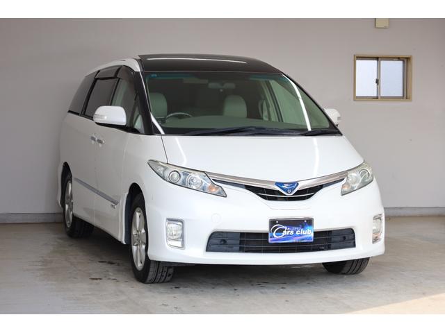 エスティマハイブリッド Ｇレザーパッケージ　４ＷＤ　大型サンルーフ　本革シート　両側電動スライドドア　電動床下格納機能　禁煙　純正８型ＨＤＤナビ　純正後席モニター　純正１７インチＡＷ　Ｗエアコン　ＡＣ１５００Ｗ　オットマン　クルーズコントロール（21枚目）