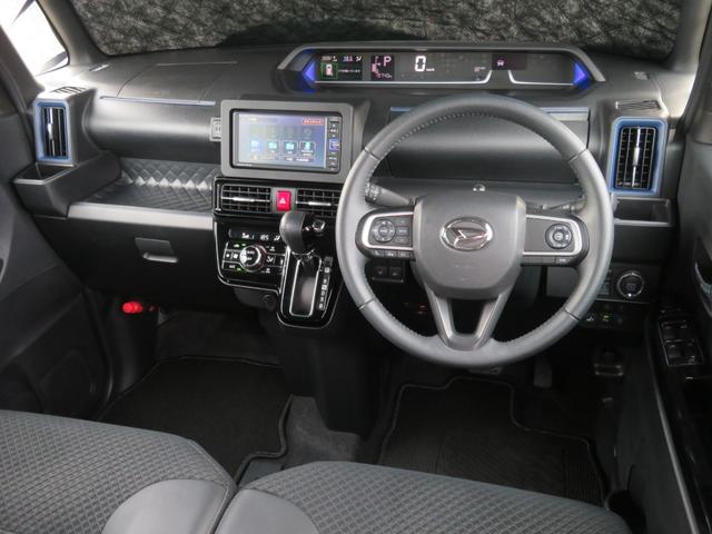 タント カスタムRSスタイルセレクション 禁煙車 両側電動スライドドア TVナビ 全方位カメラ 衝突軽減 純正15AW レーダークルーズ ターボ ハーフレザー シートヒーター DVD Bluetooth接続 ETC スマートアシスト フルセグ(2枚目)