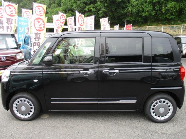 ムーヴキャンバス セオリーＧ　届出済未使用車　バックカメラ　ＵＳＢ　両側電動スライドドア　保温機能付きカップホルダー　前席シートヒーター　スマートキー　ステアリングスイッチ　コーナーセンサー　ＬＥＤヘッドライト　内外装クリーニング（5枚目）