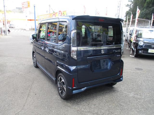 スペーシアカスタム ハイブリッドXS 届出済未使用車 衝突被害軽減システム 両側電動スライドドア レーダークルーズ ハーフレザーシート 電動パーキング スマートキー LEDヘッド オートハイビーム オートライト 内外装クリーニング(9枚目)