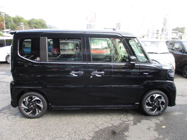 スペーシアカスタム ハイブリッドXS 届出済未使用車 衝突被害軽減システム 両側電動スライドドア レーダークルーズ ハーフレザーシート 電動パーキング スマートキー LEDヘッド オートハイビーム オートライト 内外装クリーニング(4枚目)