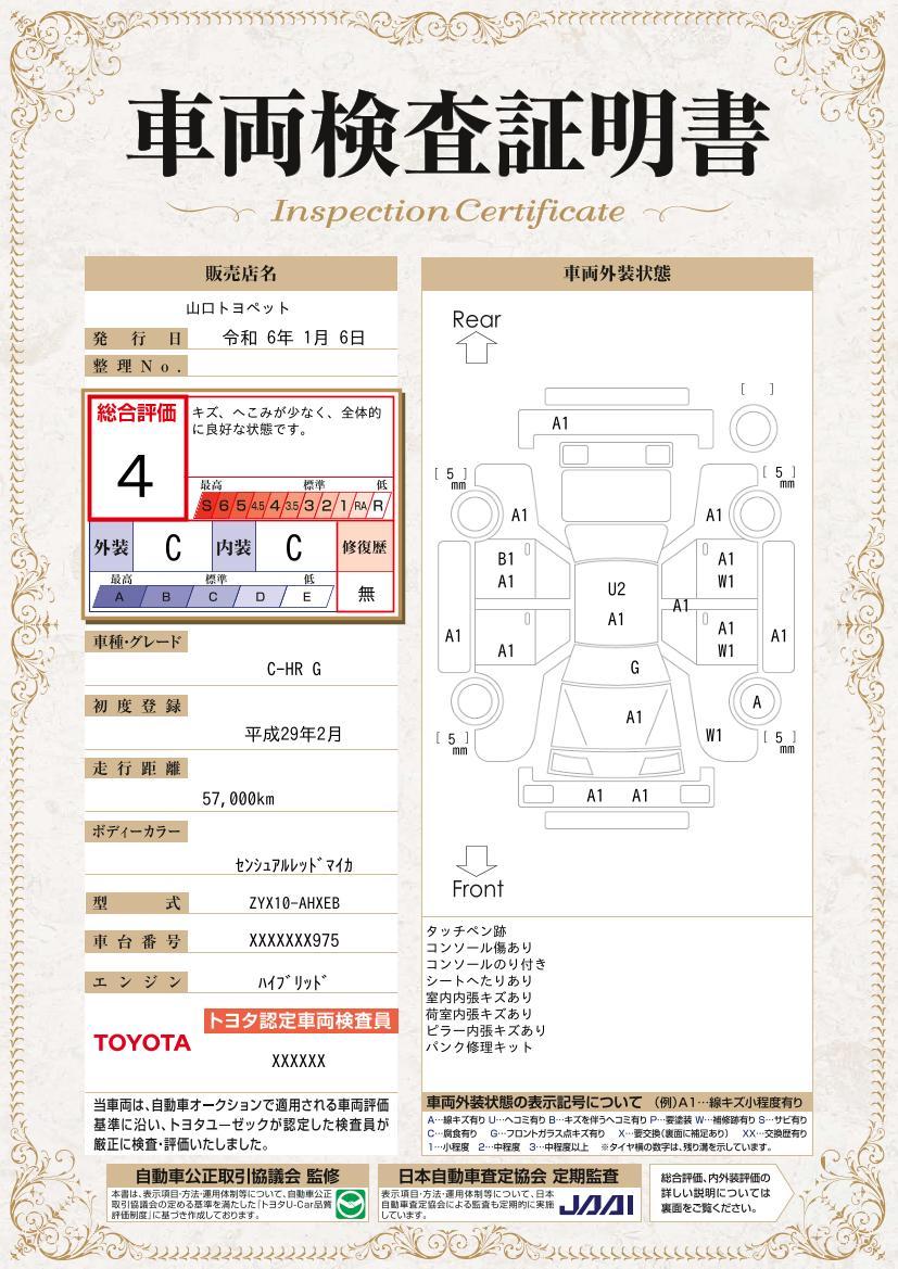 車両状態評価書