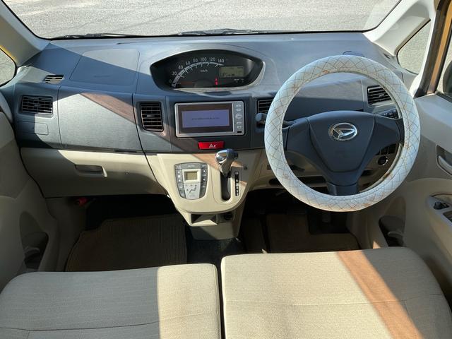 ムーヴ X スマートキー 純正ナビ ワンセグ 電格ミラー オートエアコン エコアイドル ベンチシート フル装備 Wエアバッグ タイミングチェーン フルフラット 車検整備付 グー鑑定付き ロードサポート1年付き(8枚目)