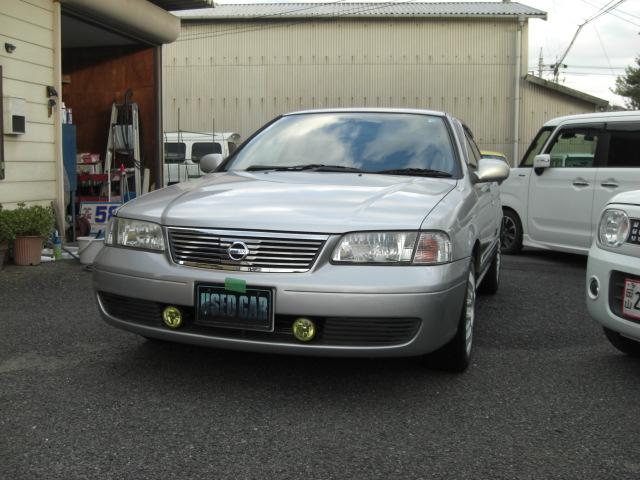 サニー EXサルーン RSRダウンサス カヤバショック 外マフラー ETC ナビ TV リア3面フィルム 純正あり BBSホイル(3枚目)