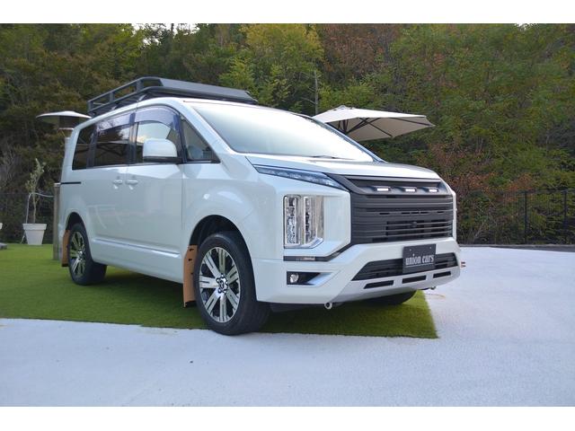 デリカD:5 G パワーパッケージ JAOAフロントグリル(3連LED)/ルーフラック(アルミ製150kg耐荷)/リアラダー/マッドフラップ(サンドベージュ)/8人乗り/アラウンドビューモニター/ドライブレコーダー/パワーバックドア(2枚目)